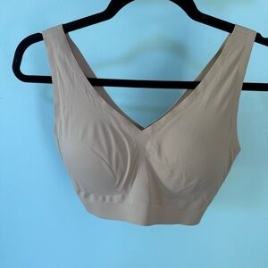 Members Mark Invisible Comfort Women's Tan V-Neck Bralette